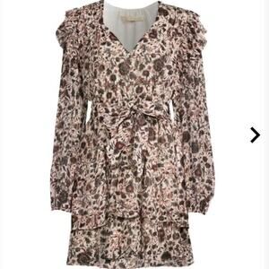 Marie Oliver Lawson Mini Dress S Ruffle Fairycore Floral Spring Vacation